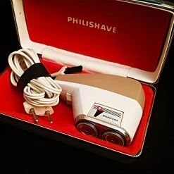 Vendora 60's - Vintage Philisave Man 2 Heads 1604 Art Deco - στο Οriginal κουτί της, πλήρως λειτουργική και καθαρή - Ηλεκτρική ξυριστική μηχανή για άντρες.